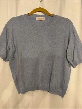 Light Blue Crewneck Short Sleeve Sweater
